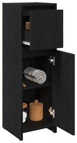 Armário de Casa de Banho vidaXL Preto Carvalho 30x30x95 cm Madeira de