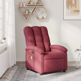 Poltrona de massagens reclinável tecido vermelho tinto