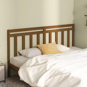 vidaXL Cabeceira de cama 186x4x100 cm pinho maciço castanho mel