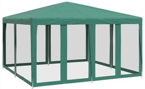 Tenda p/ festas c/ 8 paredes laterais em rede 4x4 m PEAD verde