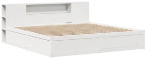 Cama sem colchão 180x200 cm madeira de pinho maciça branco