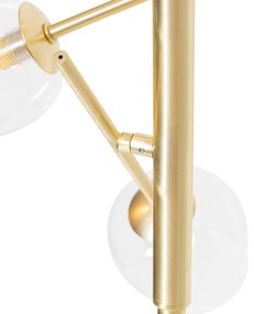 Candeeiro de pé clássico dourado com vidro 5 luzes - Elien