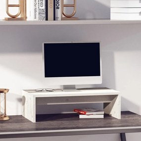 Suporte para monitor 50x27x15 cm pinho maciço branco