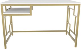 Secretária Kennesaw – Dourado e Branco – 120x60x74,8 cm