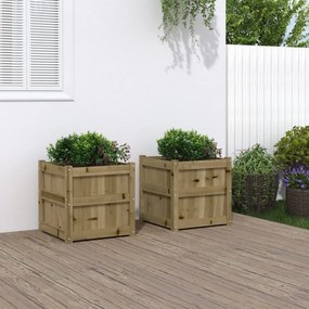 vidaXL Vasos/floreiras de jardim 2 pcs madeira de pinho impregnada