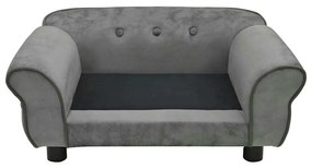 Sofá para cães 72x45x30 cm pelúcia cinzento-escuro