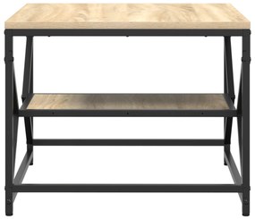 mesa de café com prateleira em carvalho Sonoma – 51x50x40 cm – feita d