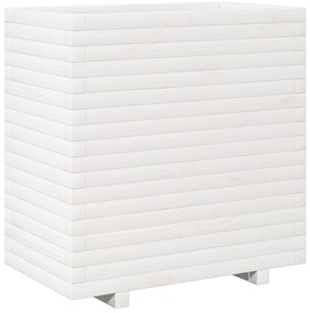 Vaso/floreira de jardim 70x40x72,5 cm pinho maciço branco