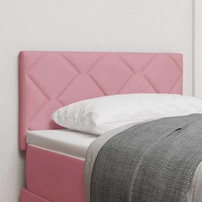 vidaXL Cabeceira LED - Design de Blocos de Diamante Rosa 80 cm em Veludo