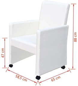 Cadeiras de jantar 2 pcs couro artificial branco