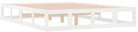 Estrutura de cama 140x200 madeira maciça branco