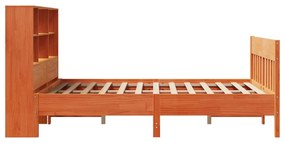 Cama sem colchão 140x190 cm pinho maciço castanho-mel
