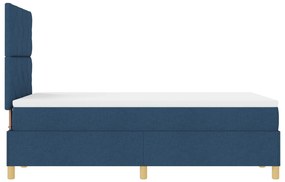 Cama Box com Colchão e LED Azul 120x190 cm Tecido