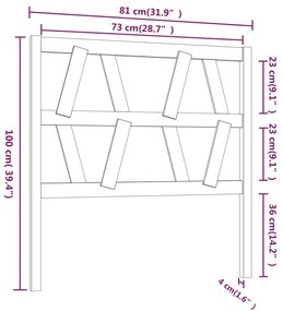 Cabeceira de cama 81x4x100 cm pinho maciço cinzento