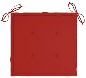 Cadeiras de jardim dobráveis c/ almofadões 4 pcs teca maciça