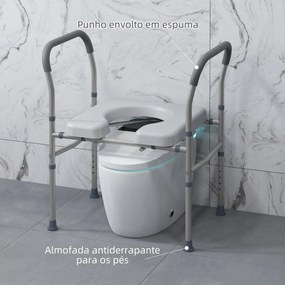 Cadeira Higiénica 4 em 1 "Versa" – 64x53x70-82 cm – Cinza