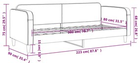 Sofá-cama 80x200 cm tecido cinzento-acastanhado