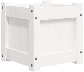 Vaso/floreira de jardim 31x31x31 cm pinho maciço branco