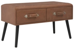 Mesa de centro 80x40x46 cm couro artificial castanho-escuro
