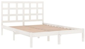 Estrutura de cama 120x200 cm madeira maciça branco