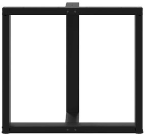 Pés de mesa de jantar em forma de T, 2 peças, preto, 80x35x(72-73) cm,