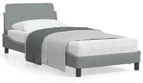 vidaXL Estrutura de cama sem colchão 80x200 cm tecido cinzento-claro