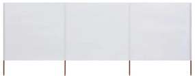 47148 vidaXL Para-vento com 3 painéis em tecido 400x160 cm cor areia branco