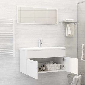 Conjunto de móveis de casa de banho derivados de madeira branco