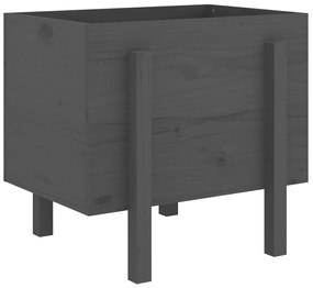 Vaso/floreira de jardim 62x50x57 cm pinho maciço cinzento