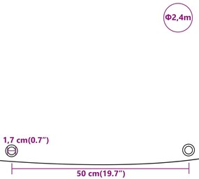 Lona Ø 2,4 m 650 g/m² branco