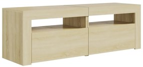 Móvel de TV com luzes LED 120x35x40 cm carvalho sonoma
