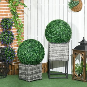 Conjunto de 2 bolas artificiais de buxo com 50 cm (VASOS NÃO INCLUIDOS), para decoração de interiores ou exteriores, na cor verde