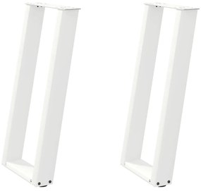 Pernas mesa console 2 pcs forma de U 28x(72-73)cm aço branco