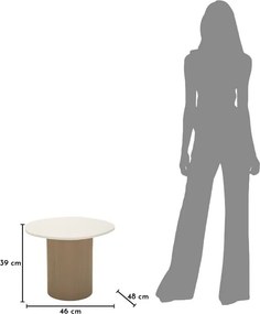 MESA DE CENTRO EM MÁRMORE ARTIFICIAL FRANKFURT 46X48X39 CM CINZENTO E BRANCO