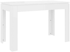 Mesa de jantar 120x60x76 cm contraplacado branco brilhante