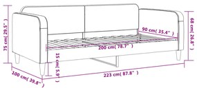 Sofá-cama 90x200 cm tecido preto