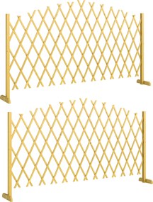 Outsunny Conjunto de 2 Painéis de Vedações de Jardim Exterior Extensíveis de Madeira para Decoração de Terraço 180x30x103 cm Madeira | Aosom Portugal