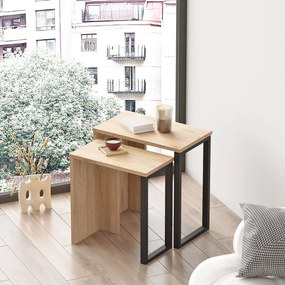 Mesas de Apoio ON7 – Nogueira – 51x52,8x29,5 cm / 44,5x47,8x24,5 cm