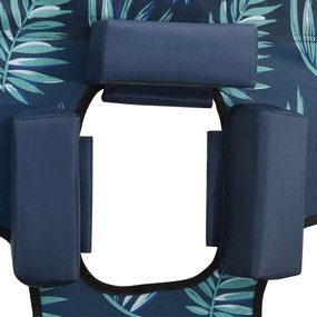 Espreguiçadeira dobrável + almofada cabeça aço design folhas