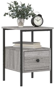 Mesa cabeceira 34x36x50 cm derivados de madeira cinzento sonoma