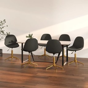 vidaXL Cadeiras de jantar giratórias 6 pcs veludo cinzento-escuro
