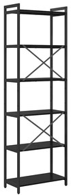 Estante Carvalho preto 60 x 30 x 188 cm Aglomerado