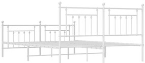 Estrutura de cama com cabeceira e pés 183x213 cm metal branco