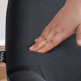 Banco de bar Braga em veludo (1 UNIDADE) com estrutura branca 51 x 89-109 x 52 cm Preto