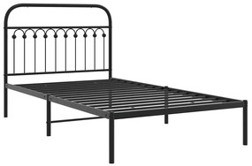Estrutura de cama com cabeceira 107x203 cm metal preto
