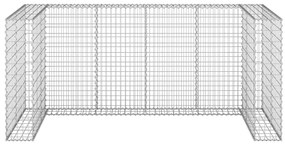 Muro gabião p/ caixotes do lixo aço galvanizado 254x100x110 cm