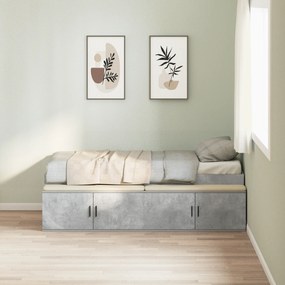vidaXL Estrutura de Cama de Armazenamento Cinza Concreto 100x200 cm