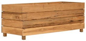 Vaso/floreira 100x40x38 cm madeira de teca reciclada e aço