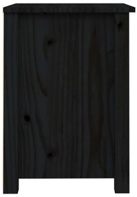 Mesa de cabeceira 40x35x49 cm madeira de pinho maciça preto