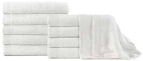 vidaXL Toalhas de banho 10 pcs algodão 350 g 100x150 cm branco